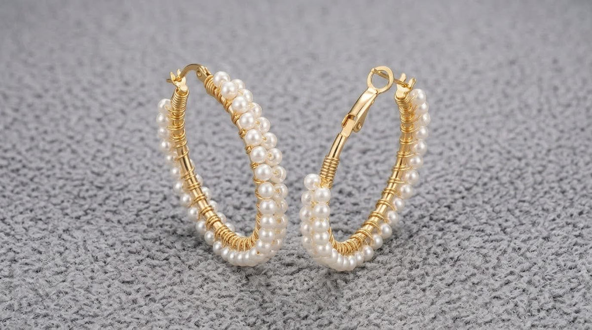 Boucles d’oreilles Créoles Perles