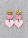 Boucles d'oreilles Cœurs Rose
