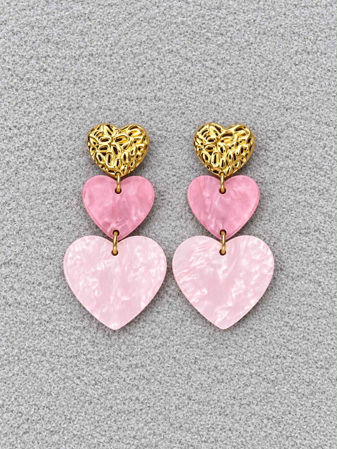Boucles d'oreilles Cœurs Rose