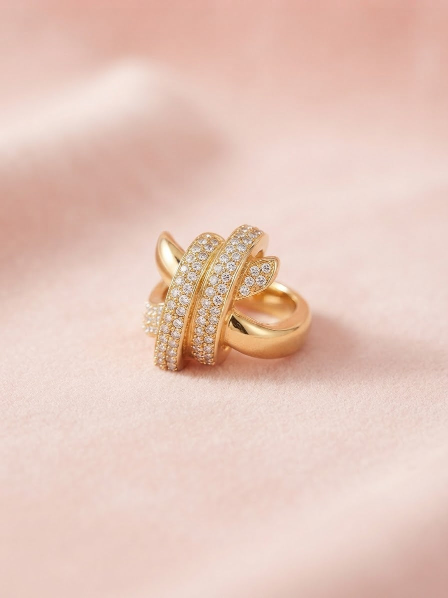 Bague Entrelacés Scintillante Drée